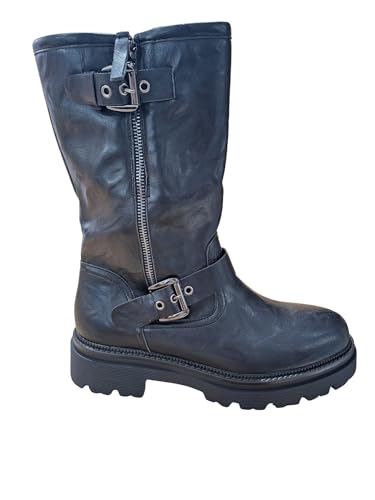 STILL CAKZATURA Damen Bikerstiefel Kunstleder Mode Casual Schnalle Reißverschluss bequem, Schwarz , 39 EU STILL CAKZATURA Damen Bikerstiefel Kunstleder Mode Casual Schnalle Reißverschluss bequem, Schwarz , 39 EU von STILL