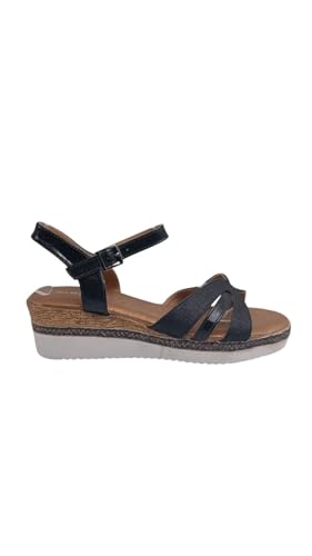 STILL Damen-Sandalen, bequem, für den Sommer, lässiger Riemen, Schwarz , 38 EU von STILL