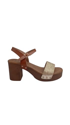 STILL Damen-Sandalen, bequem, leicht, lässiger Absatz, gold, 40 EU von STILL
