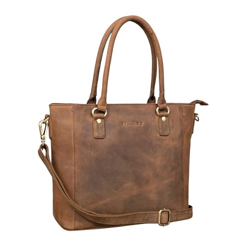 STILORD 'Abigail' Handtasche Büro Damen Leder Shopper Vintage Schultertasche Businesstasche elegant für 13,3' MacBooks Arbeitstasche Echtleder, Farbe:mittel - braun STILORD 'Abigail' Handtasche Büro Damen Leder Shopper Vintage Schultertasche Businesstasche elegant für 13,3' MacBooks Arbeitstasche Echtleder, Farbe:mittel - braun von STILORD