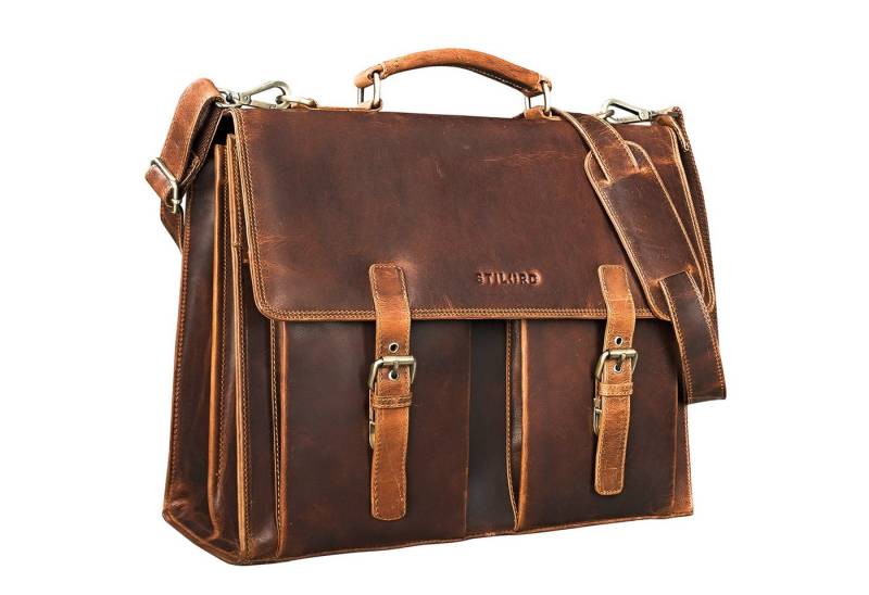 STILORD Aktentasche "Detroit" Aktentasche Herren Leder Groß Vintage für 16 Zoll Laptop von STILORD