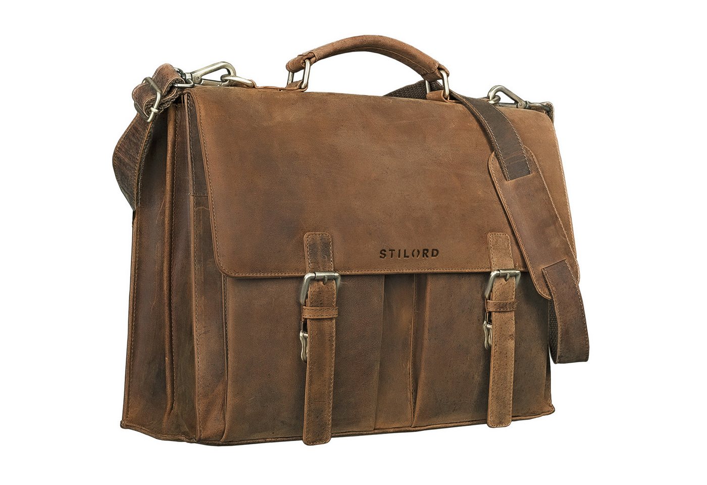 STILORD Aktentasche "Detroit" Aktentasche Herren Leder Groß Vintage für 16 Zoll Laptop von STILORD
