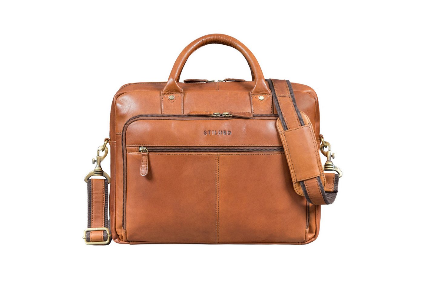 STILORD Aktentasche "Jerome" Echtleder Aktentasche Herren mit 15,6 Zoll Laptopfach, Laptoptasche Leder Arbeitstasche Männer Businesstasche Bürotasche von STILORD