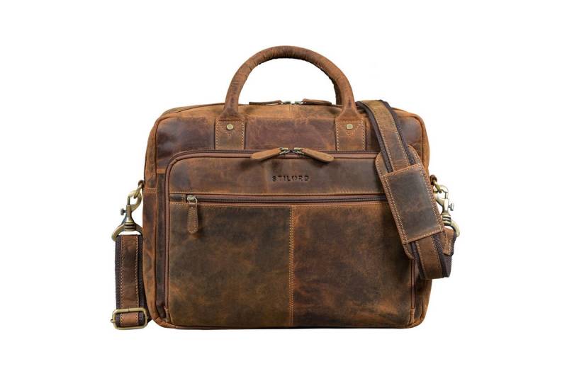 STILORD Aktentasche "Jerome" Echtleder Aktentasche Herren mit 15,6 Zoll Laptopfach, Laptoptasche Leder Arbeitstasche Männer Businesstasche Bürotasche von STILORD
