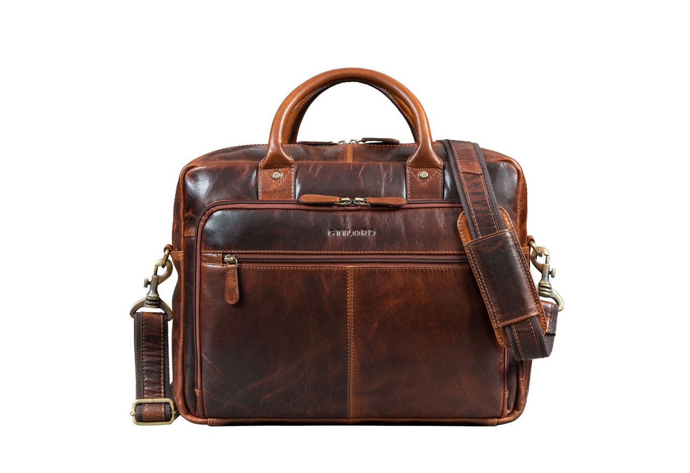 STILORD Aktentasche "Jerome" Echtleder Aktentasche Herren mit 15,6 Zoll Laptopfach, Laptoptasche Leder Arbeitstasche Männer Businesstasche Bürotasche von STILORD