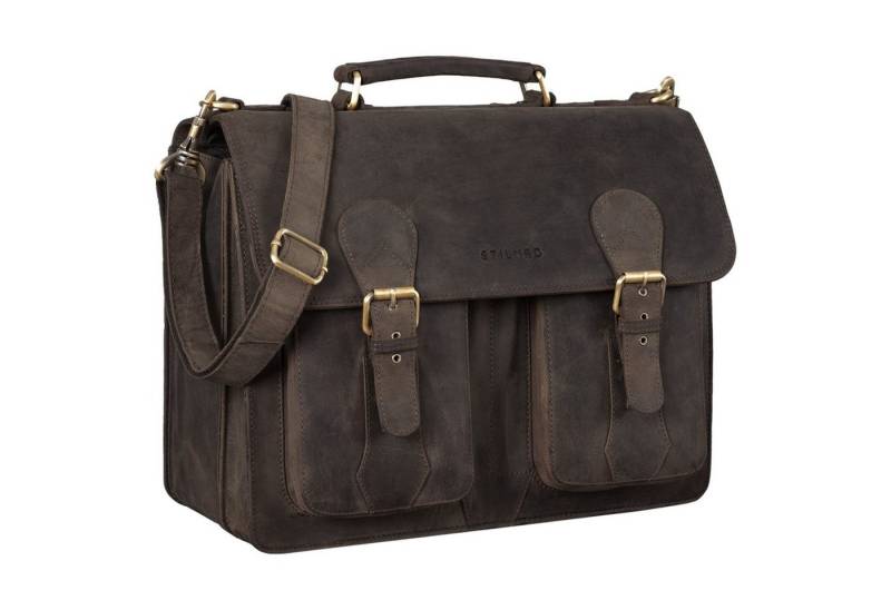STILORD Aktentasche "Kronos" Aktentasche Herren Lehrertasche Echtleder Groß von STILORD