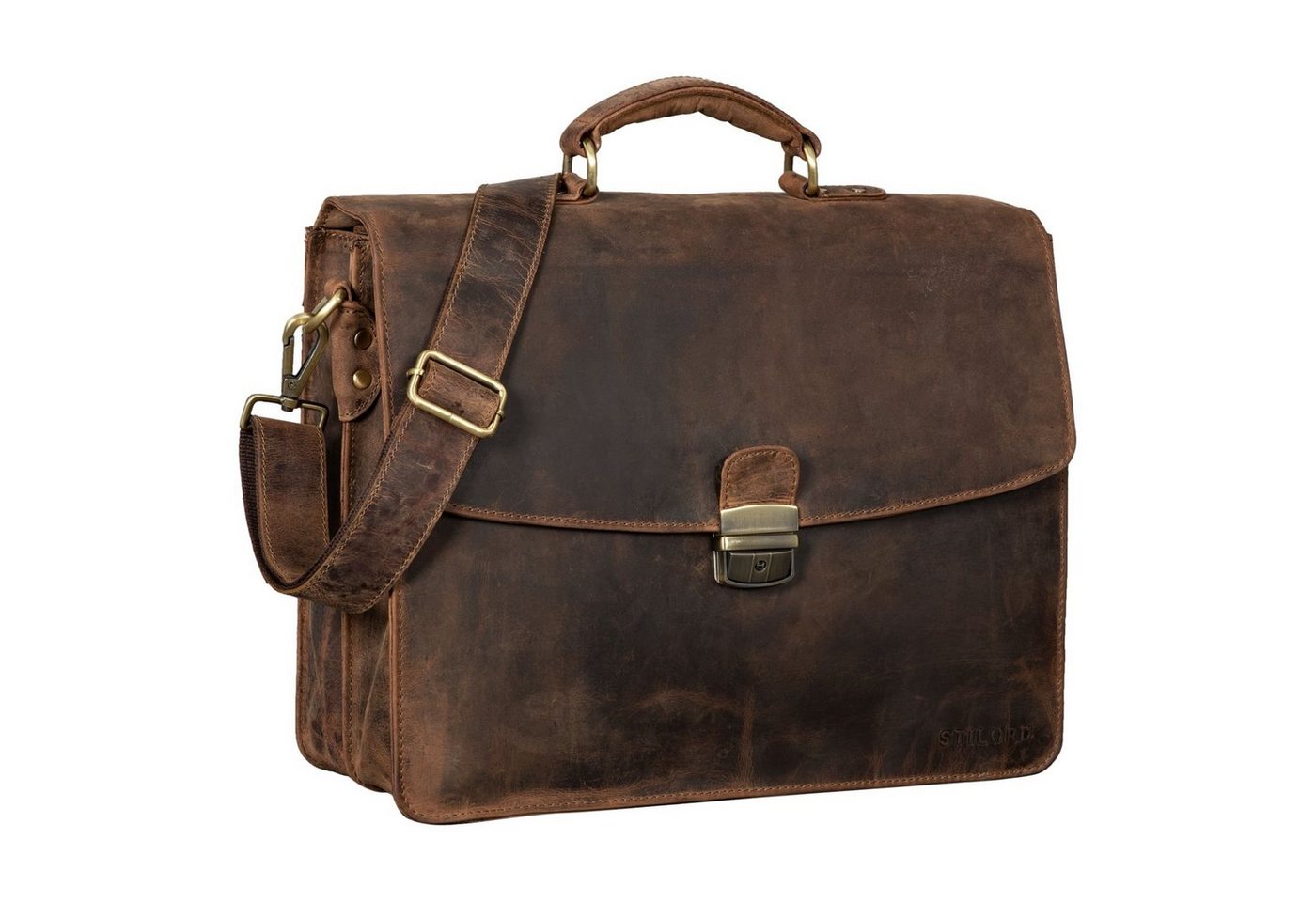 STILORD Aktentasche "Loris" Klassische Aktentasche Leder groß von STILORD