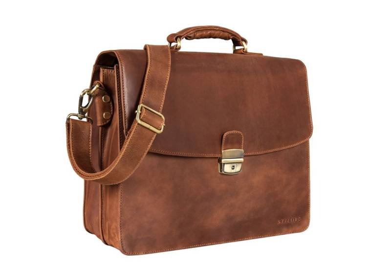 STILORD Aktentasche "Loris" Klassische Aktentasche Leder groß von STILORD