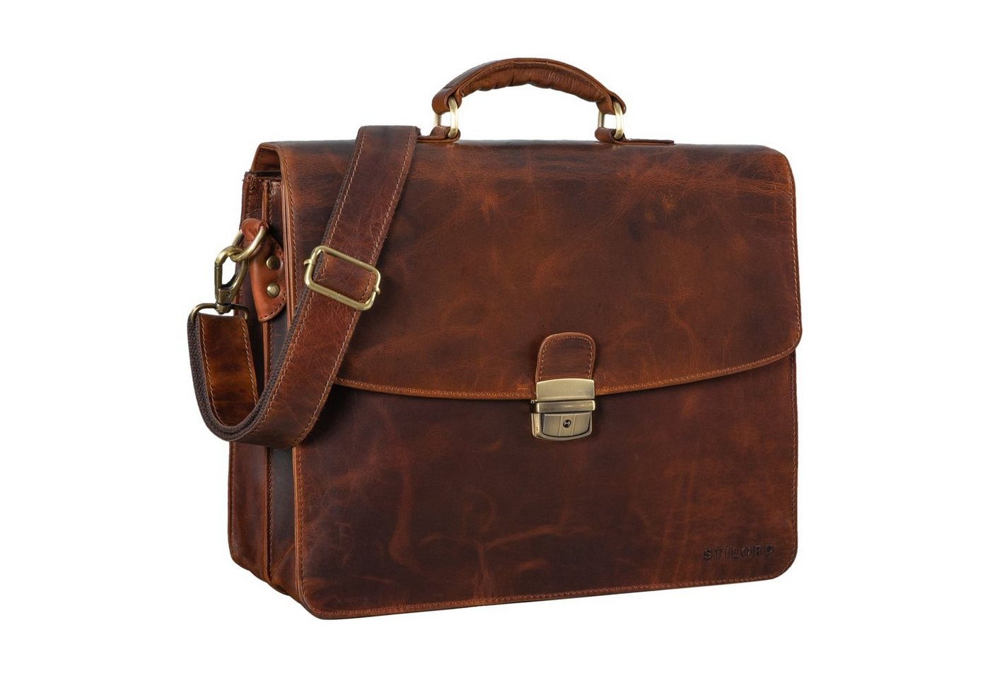 STILORD Aktentasche "Loris" Klassische Aktentasche Leder groß von STILORD