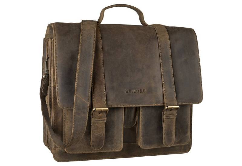 STILORD Aktentasche "Marius" Klassische Lehrertasche Leder von STILORD