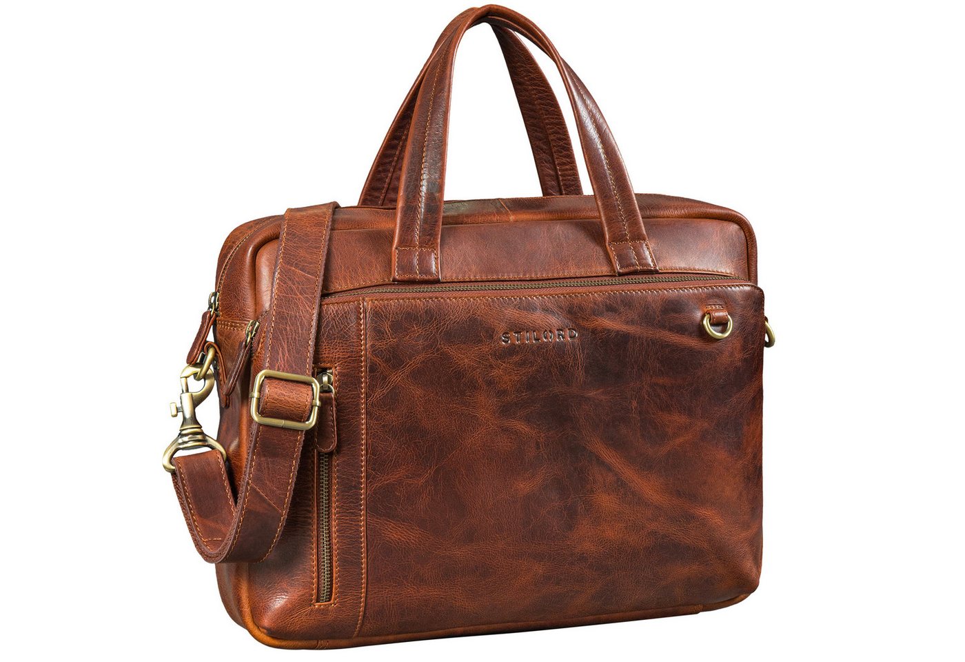 STILORD Aktentasche "Ramon" Premium Leder Aktentasche Groß mit Laptopfach 15 Zoll Herren von STILORD