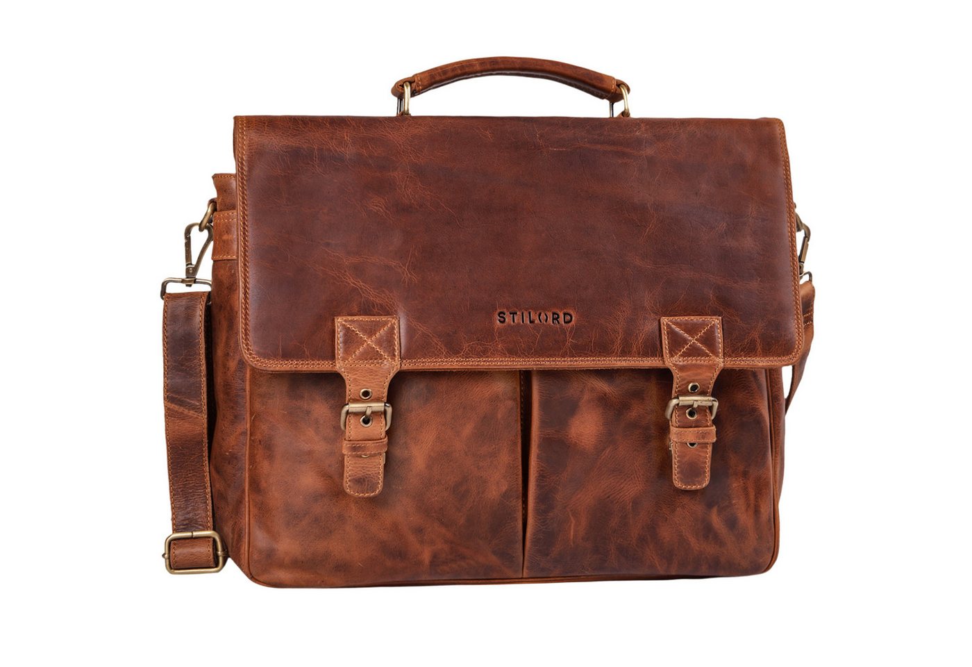 STILORD Aktentasche "Toledo" Vintage Echtleder Aktentasche Herren mit Laptopfach 15.6" von STILORD
