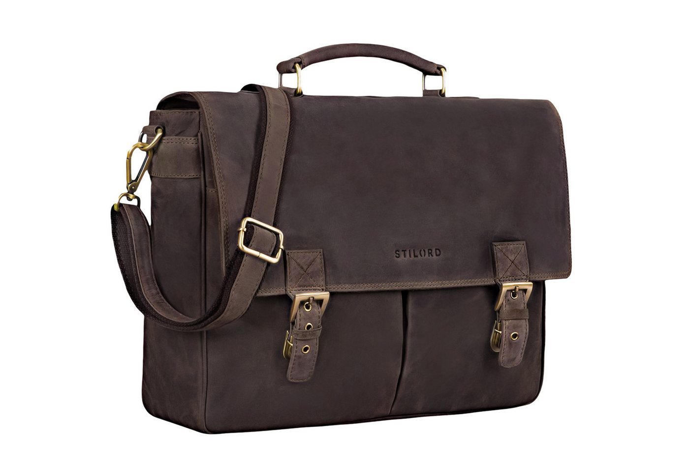 STILORD Aktentasche "Toledo" Vintage Echtleder Aktentasche Herren mit Laptopfach 15.6" von STILORD