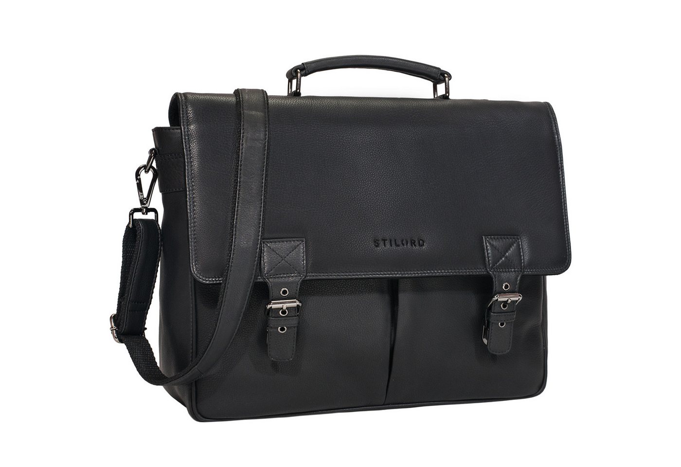 STILORD Aktentasche "Toledo" Vintage Echtleder Aktentasche Herren mit Laptopfach 15.6" von STILORD
