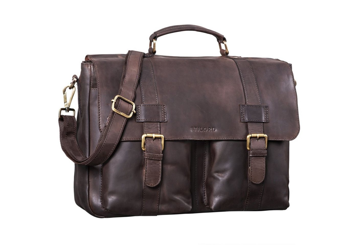 STILORD Aktentasche "Zeus" Große Leder Aktentasche Vintage von STILORD