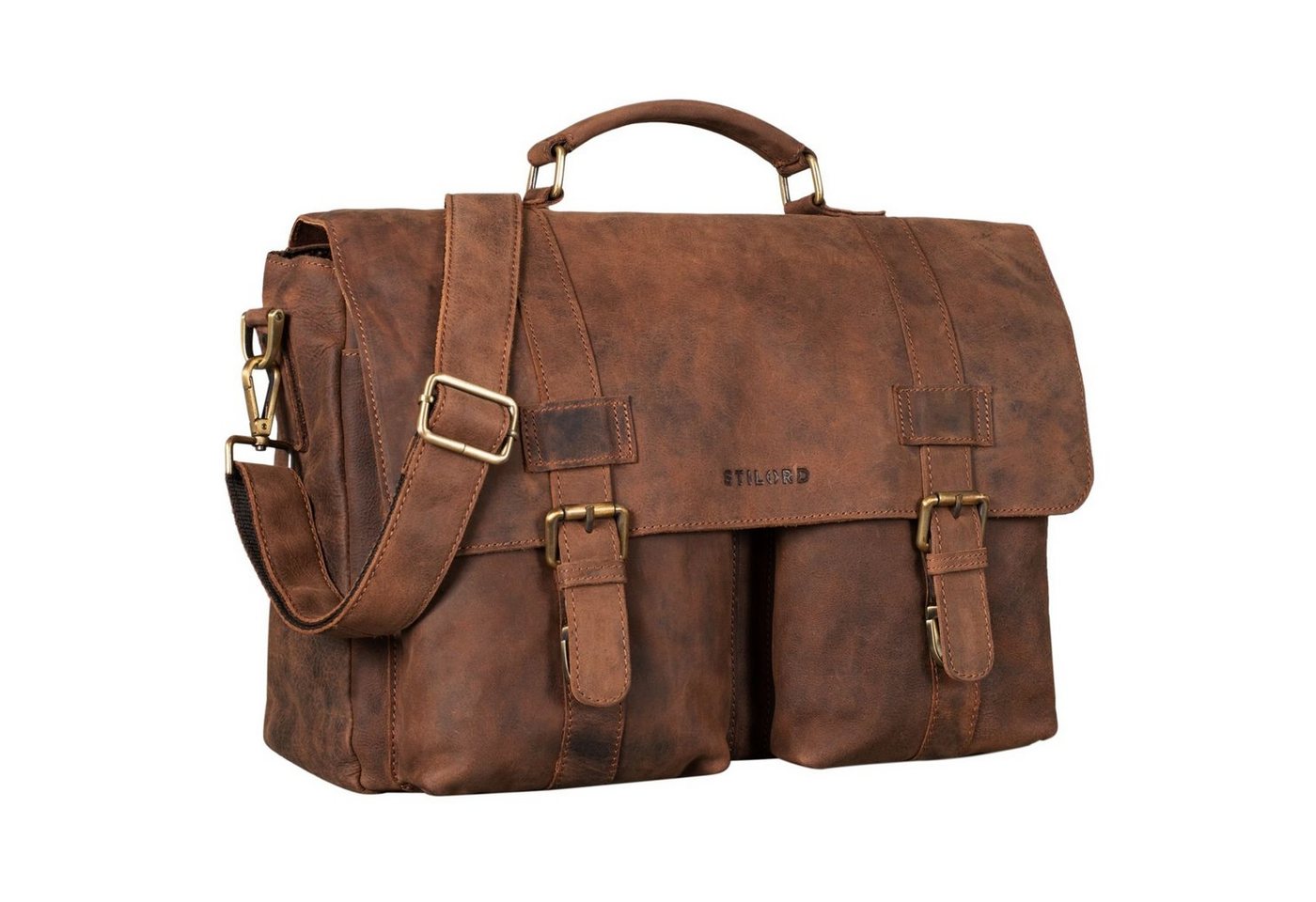 STILORD Aktentasche "Zeus" Große Leder Aktentasche Vintage von STILORD