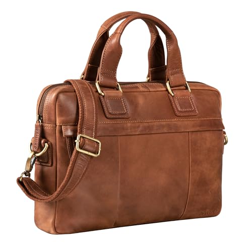 STILORD 'Andrew' Vintage Business Ledertasche Klassische Aktentasche für Herren und Damen 13,3 Zoll Laptoptasche für Arbeit Büro Aufsteckbar von STILORD