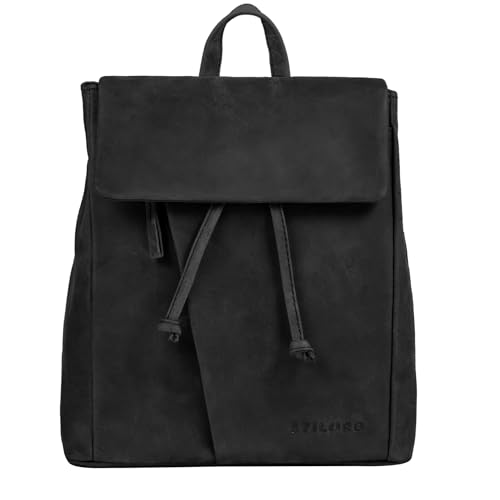 STILORD 'Anita' Lederrucksack Damen Klein Vintage City Rucksack Daypack für iPad 9.7 Zoll Rucksackhandtasche Shopping Freizeit aus Echtem Leder, Farbe:anthrazit von STILORD