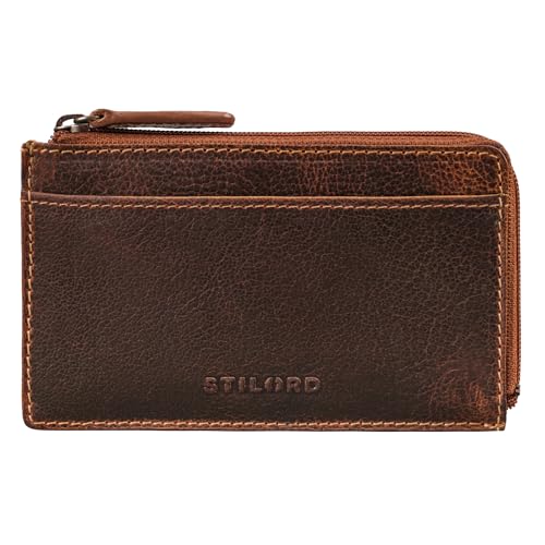 STILORD 'Ano' 2-in-1 Leder Schlüsseltasche Schlüsseletui 6 Karten-Fächer Münzfach Geld-Fach ideal als Slim Wallet Mini Geldbörse Echtleder Damen Herren Schlüssel-Etui, Farbe:luino - braun von STILORD