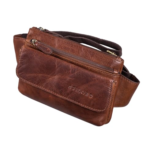 STILORD 'Atlanta' Vintage Bauchtasche Echtleder für Herren Damen Gürteltasche groß zum Umhängen als Brusttasche Cross-Body Bag Hüfttasche Leder, Farbe:Florida - braun von STILORD