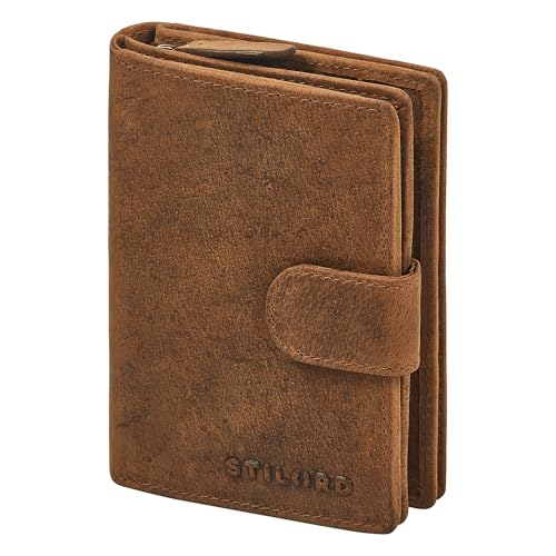 STILORD 'Aventus' Elegante Herren Geldbörse Leder mit RFID-Schutz vor Datendiebstahl - Viele Kartenfächer - Münzfach mit Reißverschluss - Portemonnaie Herren Echt-Leder, Farbe:Avani - braun von STILORD