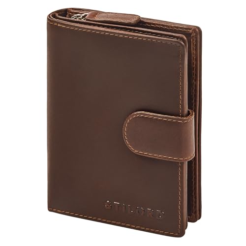 STILORD 'Aventus' Elegante Herren Geldbörse Leder mit RFID-Schutz vor Datendiebstahl - Viele Kartenfächer - Münzfach mit Reißverschluss - Portemonnaie Herren Echt-Leder, Farbe:Sonora - Cognac von STILORD