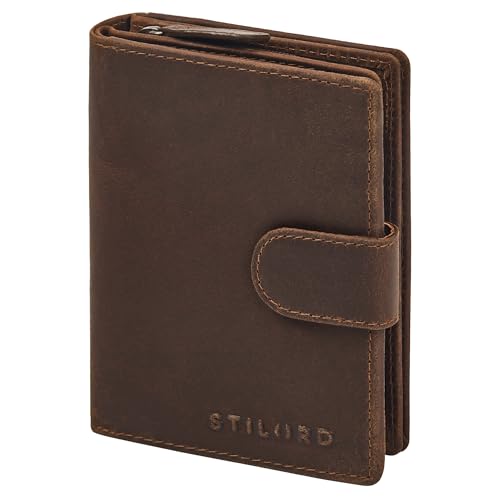 STILORD 'Aventus' Elegante Herren Geldbörse Leder mit RFID-Schutz vor Datendiebstahl - Viele Kartenfächer - Münzfach mit Reißverschluss - Portemonnaie Herren Echt-Leder, Farbe:sapelli - braun von STILORD