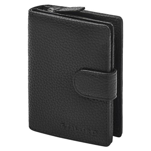 STILORD 'Aventus' Elegante Herren Geldbörse Leder mit RFID-Schutz vor Datendiebstahl - Viele Kartenfächer - Münzfach mit Reißverschluss - Portemonnaie Herren Echt-Leder, Farbe:schwarz von STILORD
