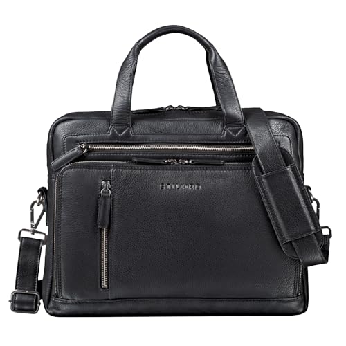 STILORD 'Avery' Businesstasche Leder Damen Herren Umhängetasche Vintage Aktentasche Arbeitstasche 13,3 Zoll Laptoptasche für MacBooks, Farbe:schwarz von STILORD