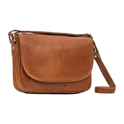 STILORD 'Avis' Damen Handtasche Klein Vintage Frauen Umhängetasche klassische Abendtasche Partytasche Freizeittasche Echtleder, Farbe:texas - braun von STILORD