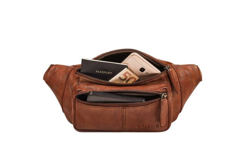STILORD Bauchtasche "Devon" Vintage Bauchtasche Herren Leder Gürteltasche viele Fächer von STILORD
