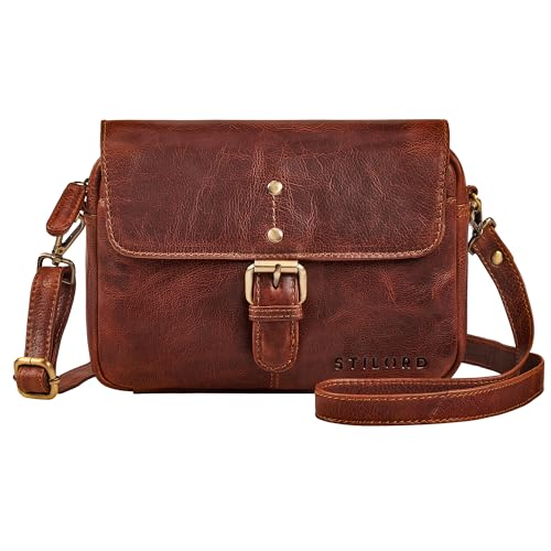 STILORD 'Belle' Elegante Damen umhängetasche leder cognac Frauen Tasche Crossbody Bag - Kleine Ledertasche zum Umhängen Abendtasche Partytasche Abnehmbarer Schultergurt von STILORD
