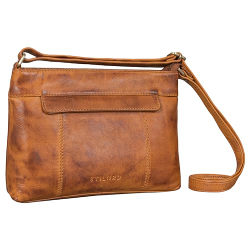 STILORD 'Blair' Elegante Umhängetasche Damen Leder Vintage Handtasche Klein Crossbody Bag Frauen Ledertasche zum Ausgehen Abendtasche Echtleder, Farbe:larino - braun von STILORD