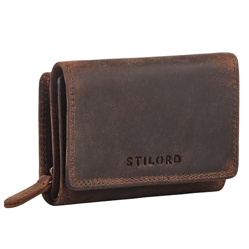 STILORD 'Bloom' Echt Leder Portemonnaie mit Reißverschluss Moderne Kleine Geldbörse Damen Leder Mini Brieftasche RFID Geldbeutel Münzfach Portmonee Frauen mit Geschenkbox, Farbe:Kreta - braun STILORD 'Bloom' Echt Leder Portemonnaie mit Reißverschluss Moderne Kleine Geldbörse Damen Leder Mini Brieftasche RFID Geldbeutel Münzfach Portmonee Frauen mit Geschenkbox, Farbe:Kreta - braun von STILORD