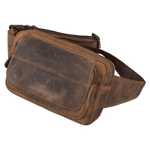 STILORD 'Boston' Gürteltasche Leder Vintage Bauchtasche Männer Frauen Hüfttasche für Kamera Jogging Reise Festival Sport Doggy Bag Echtleder, Farbe:Calais - braun von STILORD