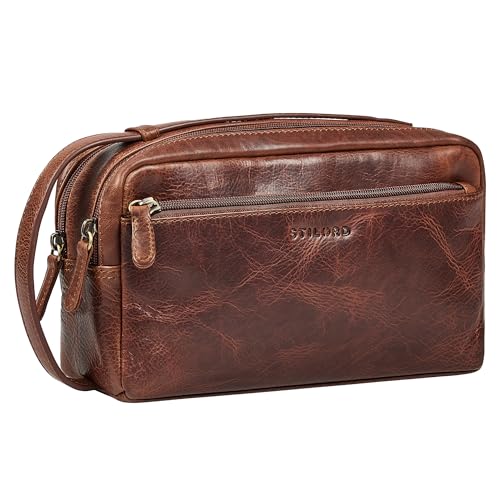 STILORD 'Bran' Handgelenktasche Herren Leder Groß Clutch Echtleder Vintage Herrenhandtasche Banktasche Wrist Wallet Männer Herrentasche Reise Organizer Ledertasche, Farbe:kara - cognac von STILORD