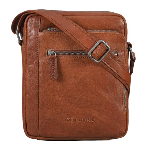 STILORD 'Bruce' Vintage Herrentasche Ledertasche Kleine Umhängetasche für Männer 9.7 Zoll iPad Tasche im Vintage Stil Echtes Leder, Farbe:maraska - braun von STILORD