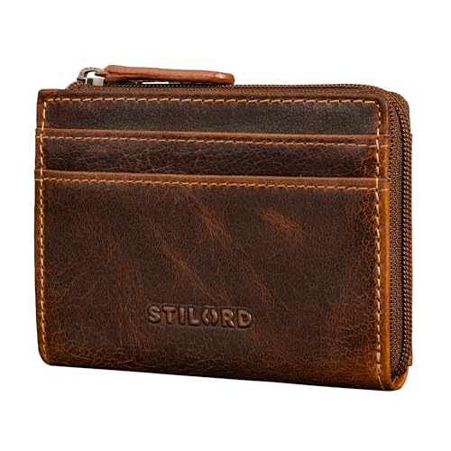 STILORD 'Cardino' Kredit-Kartenetui Leder Kartenhalter - Geldbörse Herren Echtleder - Mini Card-Holder Wallet Karten-Portemonnaie Damen Klein Geldbeutel Portmonee RFID, Farbe:luino - braun von STILORD