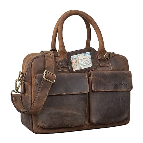 STILORD 'Carlo' Große Umhängetasche Leder Lehrertasche Aktentasche Schultertasche Reise Beruf Freizeit 15,6 Zoll Laptop College Bag Arbeit Büro, Farbe:calais - braun STILORD 'Carlo' Große Umhängetasche Leder Lehrertasche Aktentasche Schultertasche Reise Beruf Freizeit 15,6 Zoll Laptop College Bag Arbeit Büro, Farbe:calais - braun von STILORD