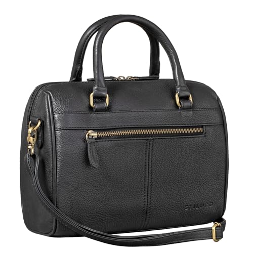 STILORD 'Cassandra' Leder Handtasche Damen Fashion-Tasche Ledertasche Henkeltasche Umhängetasche und Schultertasche Echtleder, Farbe:schwarz von STILORD