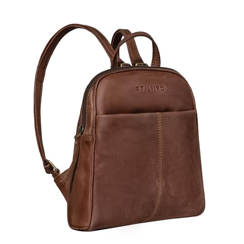 STILORD 'Charlotte' Rucksack Damen Elegant Leder Kleiner City Rucksack Vintage Rucksackhandtasche klein Daypack Freizeit Shopping Echtleder, Farbe:messina - braun von STILORD