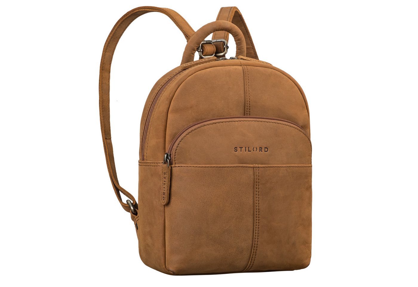 STILORD Cityrucksack "Elva" Kleiner Rucksack Damen Leder Daypack viele Fächer von STILORD