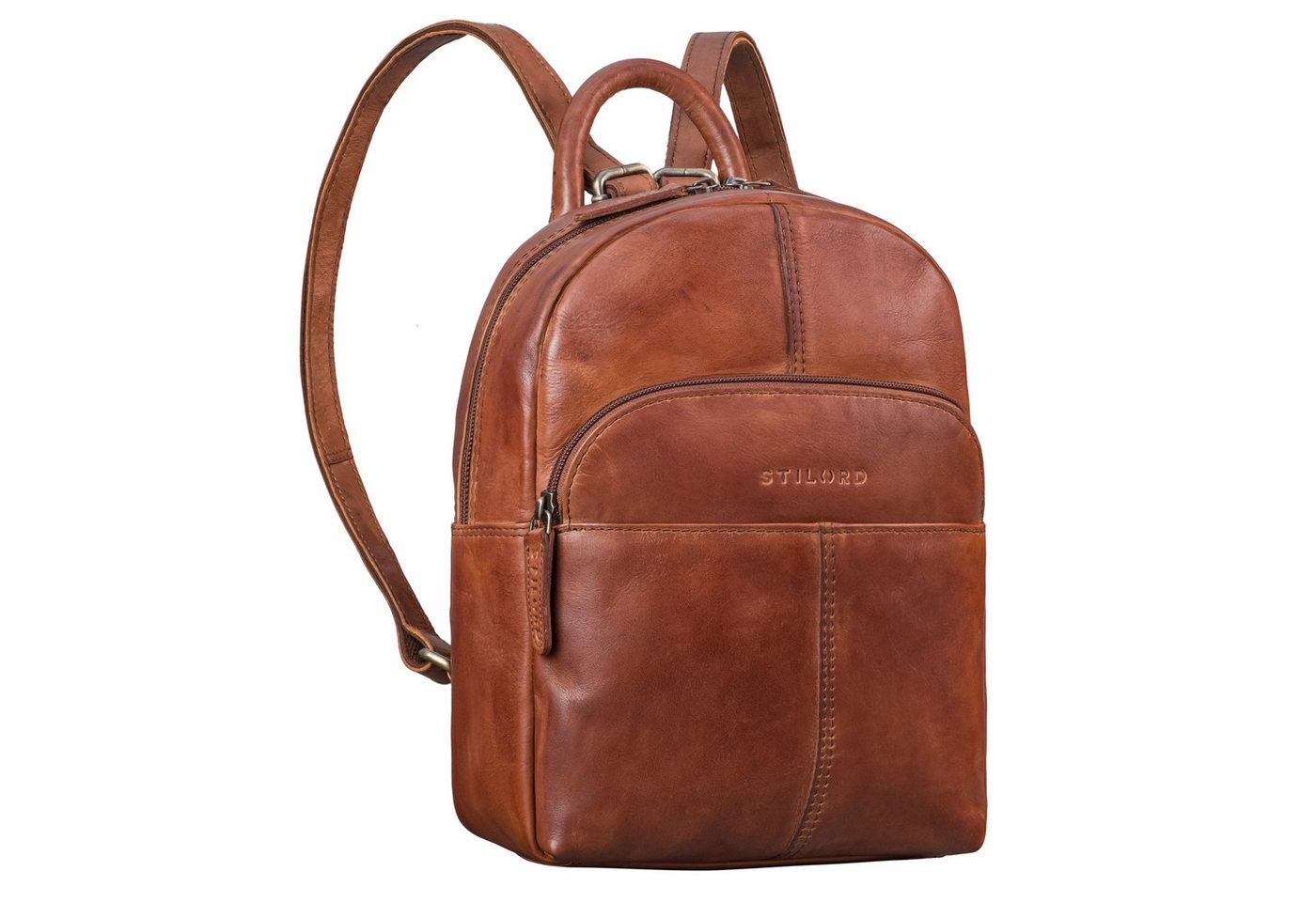 STILORD Cityrucksack "Elva" Kleiner Rucksack Damen Leder Daypack viele Fächer von STILORD