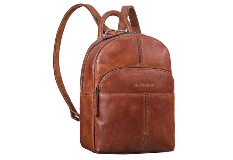 STILORD Cityrucksack "Elva" Kleiner Rucksack Damen Leder Daypack viele Fächer von STILORD