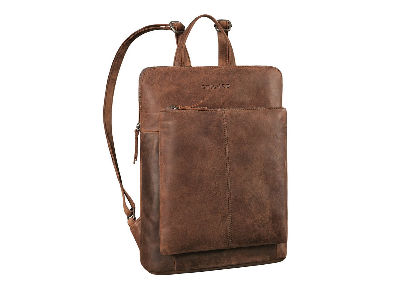 STILORD Cityrucksack "Jenny" Moderner Lederrucksack Damen Echtleder mittelgroß schlank von STILORD