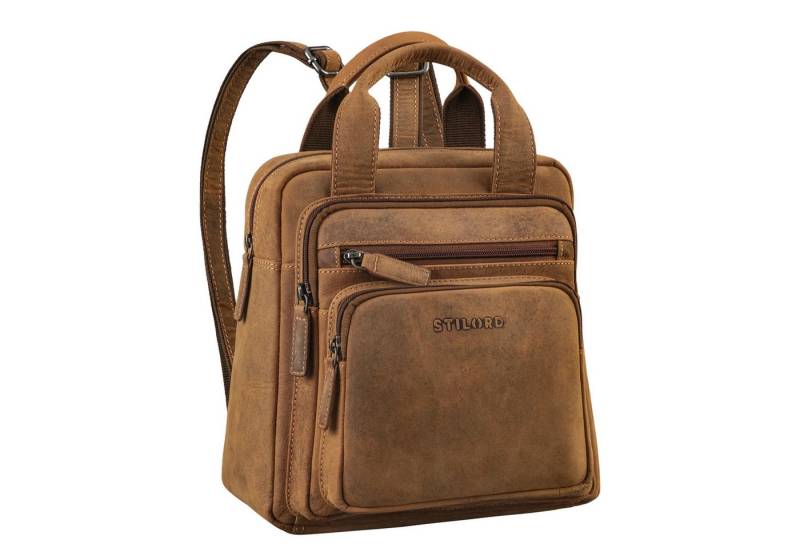 STILORD Cityrucksack "Maple" Rucksack Tasche Damen Echtes Leder mit Henkel klein von STILORD