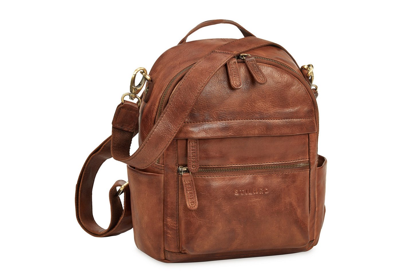 STILORD Cityrucksack "Regina" 2-in-1 Rucksack-Tasche 2 in 1 Damen Echt Leder Klein von STILORD