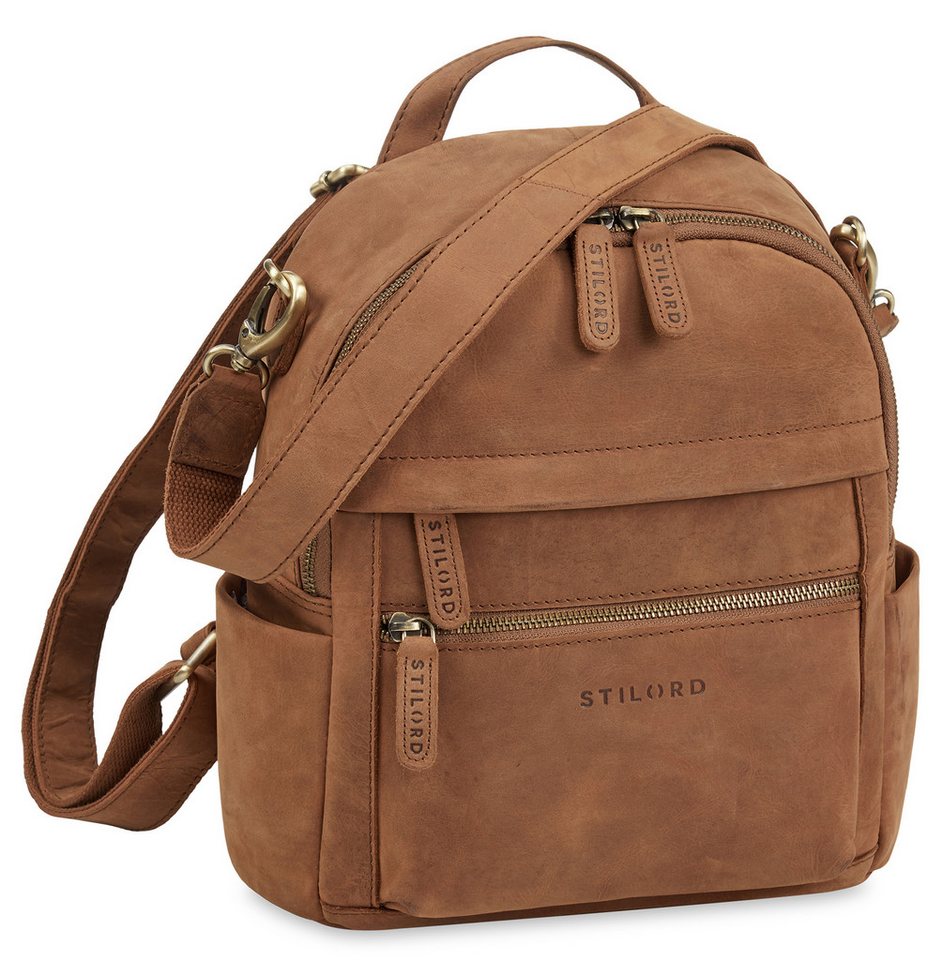 STILORD Cityrucksack "Regina" 2-in-1 Rucksack-Tasche 2 in 1 Damen Echt Leder Klein von STILORD