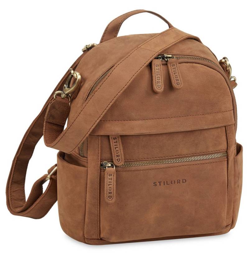 STILORD Cityrucksack "Regina" 2-in-1 Rucksack-Tasche 2 in 1 Damen Echt Leder Klein von STILORD