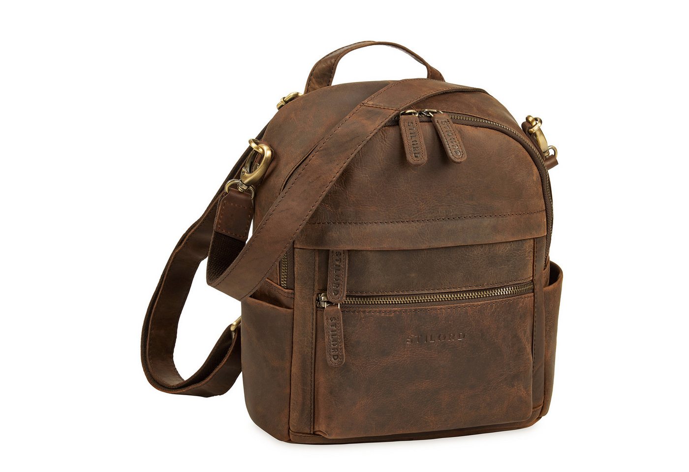 STILORD Cityrucksack "Regina" 2-in-1 Rucksack-Tasche 2 in 1 Damen Echt Leder Klein von STILORD